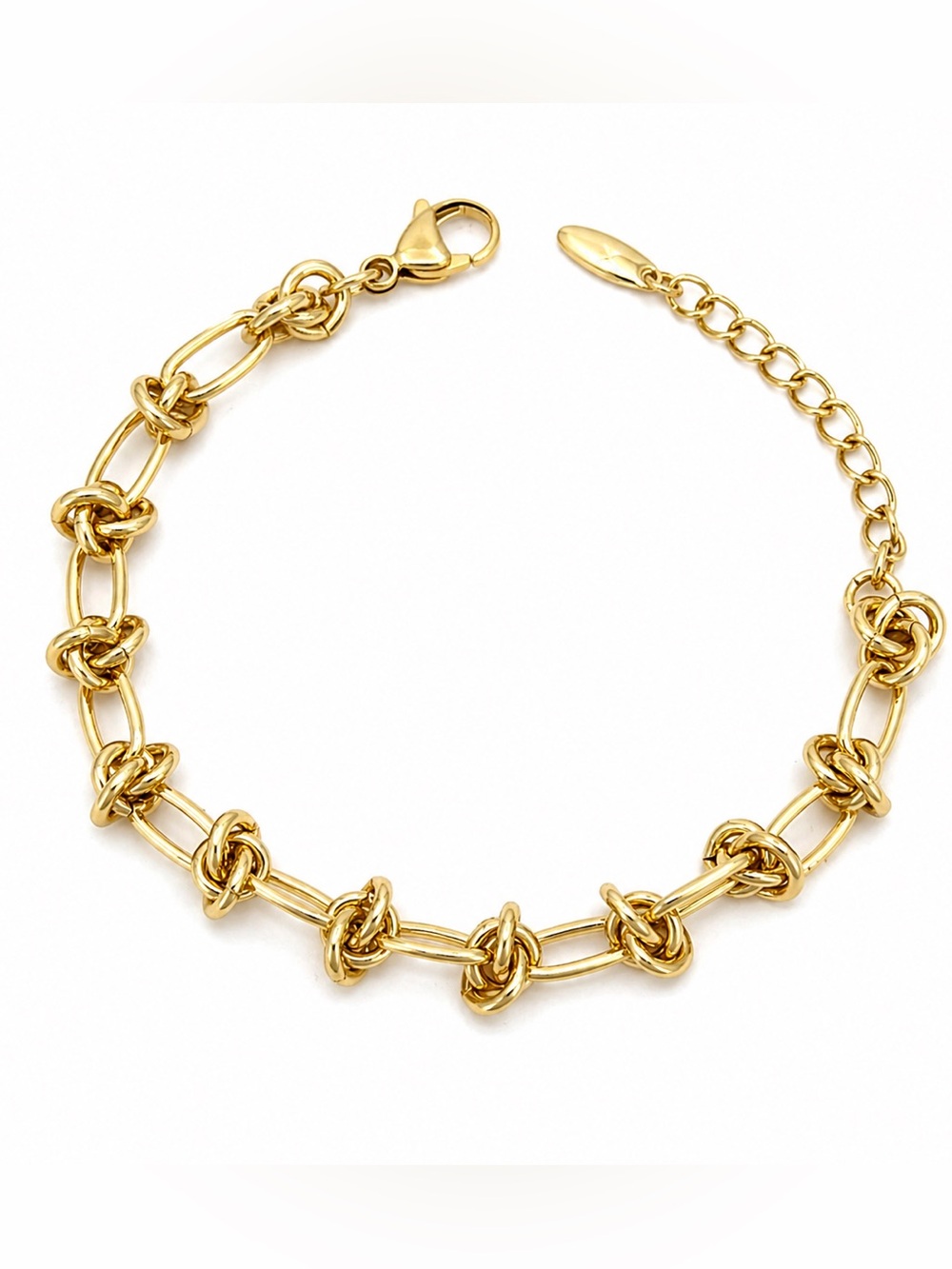 Maeve Link 14K Gold Plated Knotted Link Bracelet Water Resistant Statement